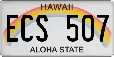 HI license plate ECS507