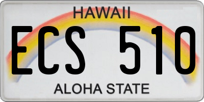 HI license plate ECS510