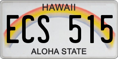 HI license plate ECS515