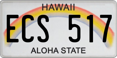 HI license plate ECS517