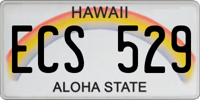 HI license plate ECS529