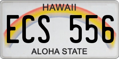 HI license plate ECS556