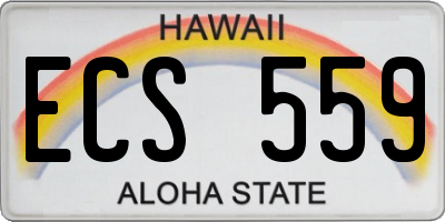 HI license plate ECS559