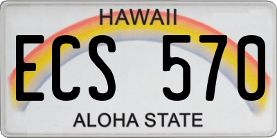 HI license plate ECS570