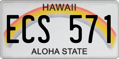 HI license plate ECS571