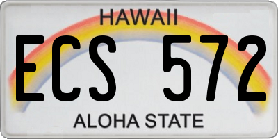 HI license plate ECS572