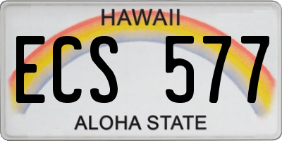 HI license plate ECS577