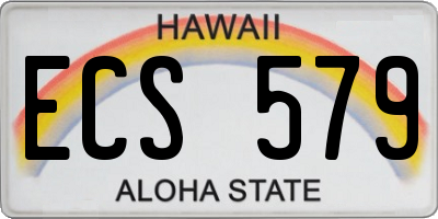 HI license plate ECS579