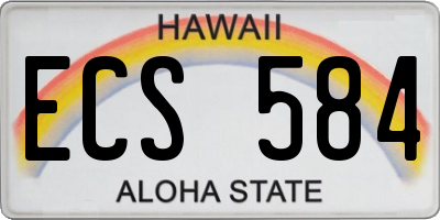 HI license plate ECS584