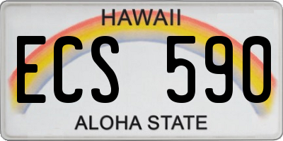 HI license plate ECS590