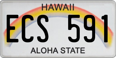 HI license plate ECS591