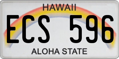 HI license plate ECS596