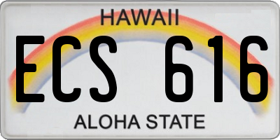 HI license plate ECS616