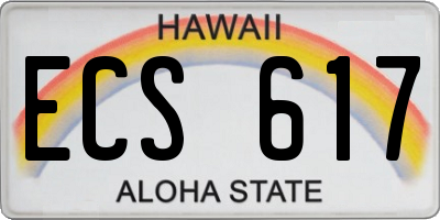 HI license plate ECS617
