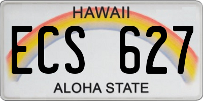 HI license plate ECS627