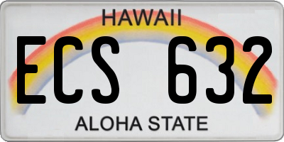 HI license plate ECS632