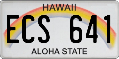 HI license plate ECS641