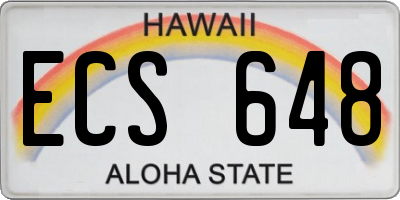 HI license plate ECS648