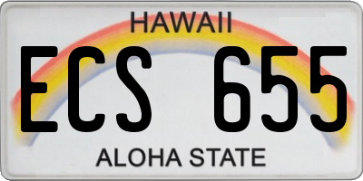 HI license plate ECS655