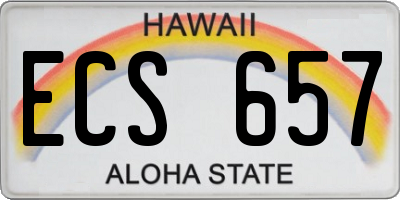 HI license plate ECS657