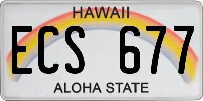 HI license plate ECS677