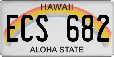 HI license plate ECS682