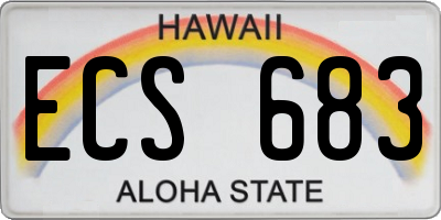 HI license plate ECS683