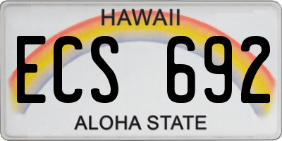 HI license plate ECS692
