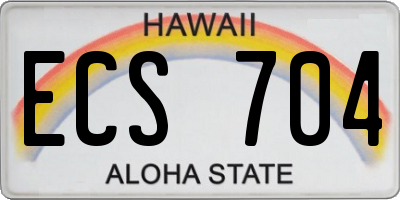 HI license plate ECS704