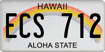 HI license plate ECS712
