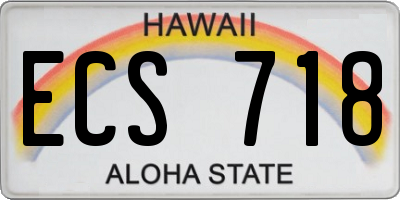 HI license plate ECS718