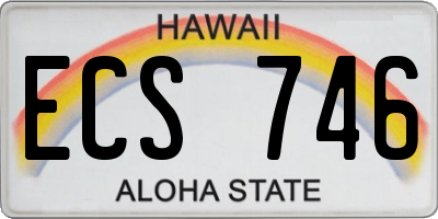 HI license plate ECS746