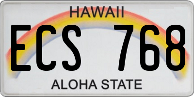 HI license plate ECS768