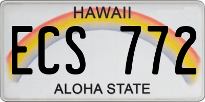 HI license plate ECS772