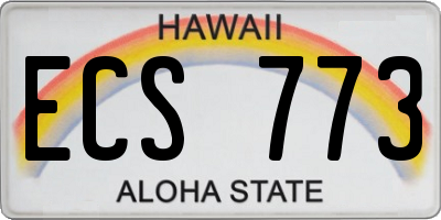 HI license plate ECS773