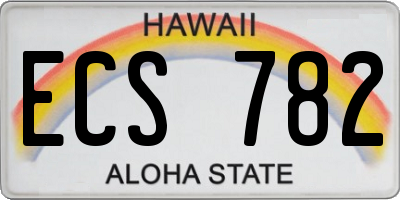 HI license plate ECS782