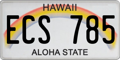 HI license plate ECS785