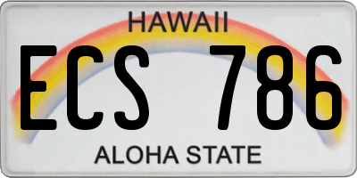 HI license plate ECS786