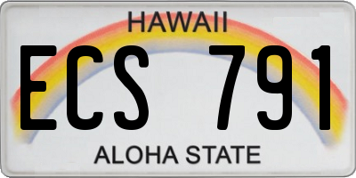 HI license plate ECS791