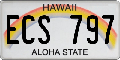HI license plate ECS797