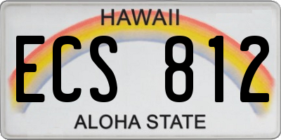 HI license plate ECS812