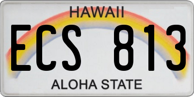 HI license plate ECS813