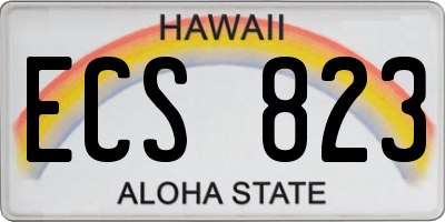 HI license plate ECS823