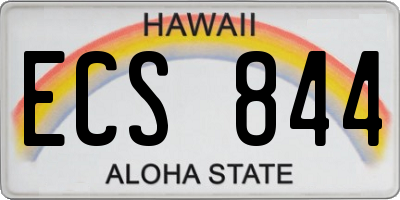 HI license plate ECS844