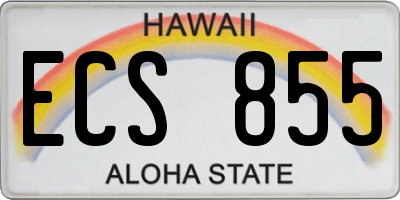 HI license plate ECS855