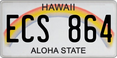 HI license plate ECS864