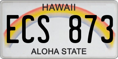 HI license plate ECS873