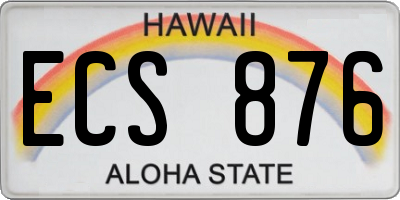 HI license plate ECS876