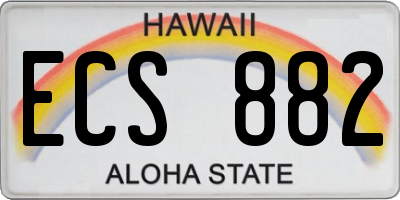 HI license plate ECS882
