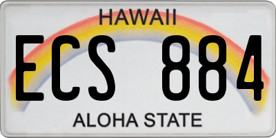 HI license plate ECS884